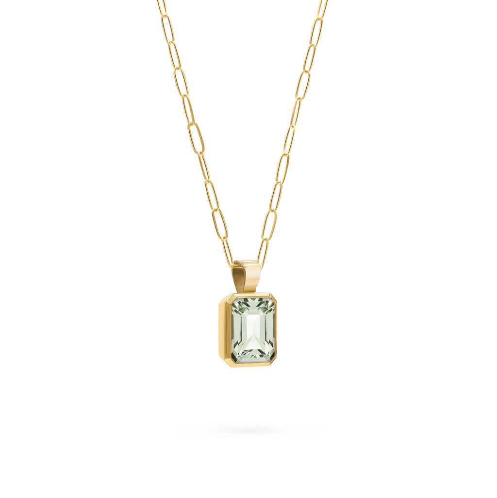 Warren Green Amethyst Pendant in 14k Gold (February)