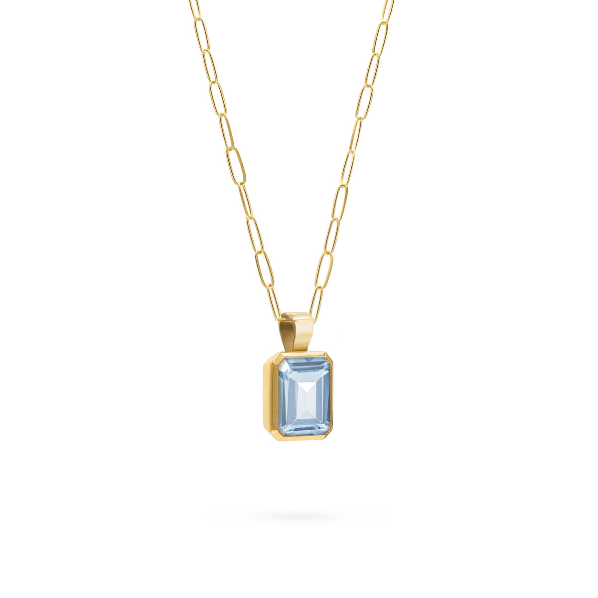 Warren Aquamarine Pendant in 14k Gold (March)