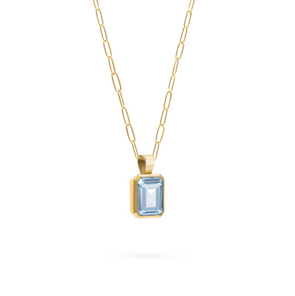 Warren Aquamarine Pendant in 14k Gold (March)