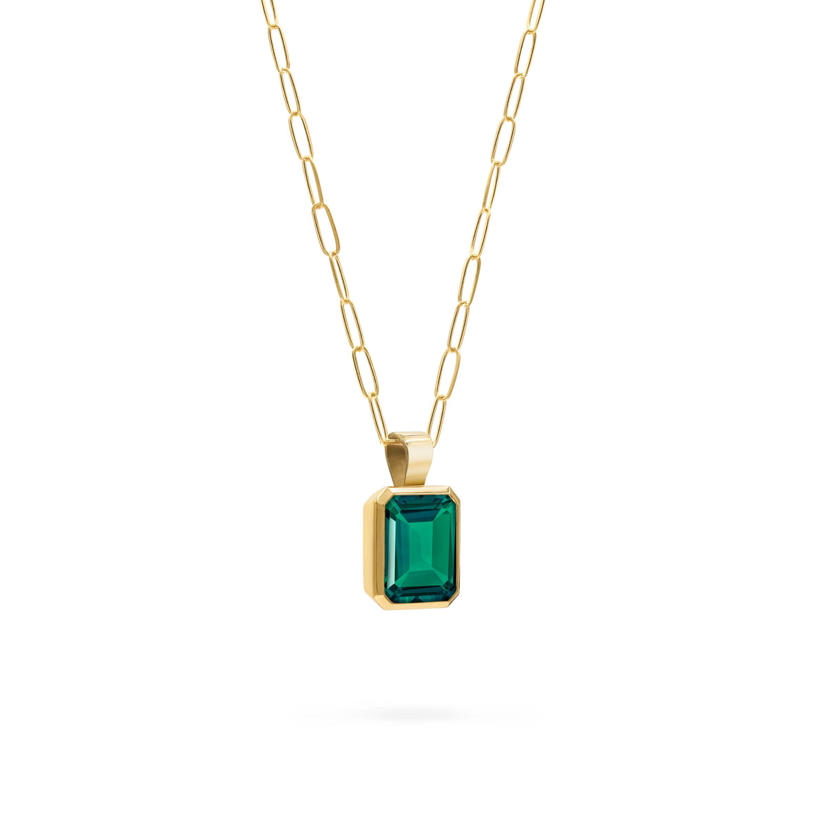 Warren Emerald Pendant in 14k Gold (May)