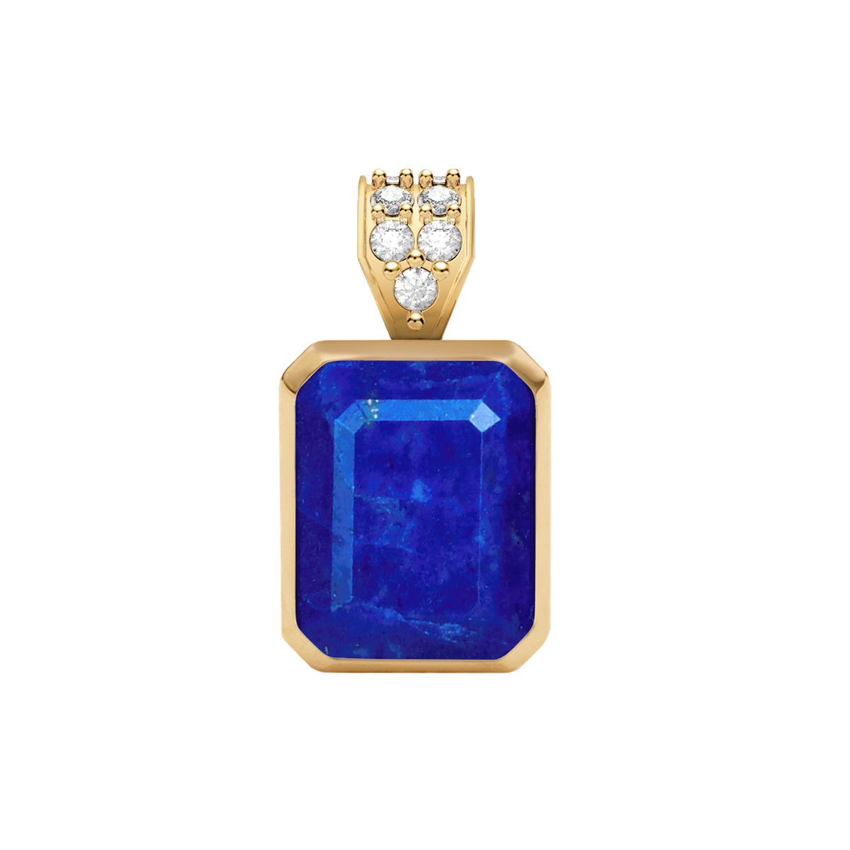 Warren Lapis Pendant with Diamond Bail in 14k Gold (September)