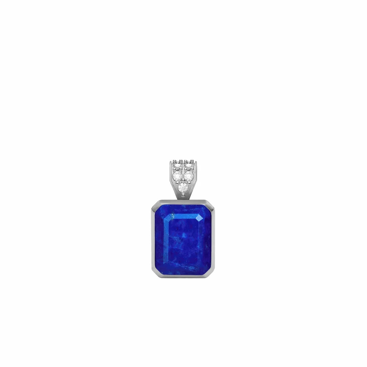 Warren Lapis Pendant with Diamond Bail in 14k Gold (September)
