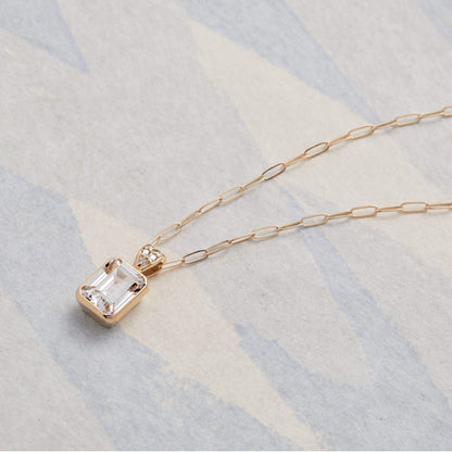 Warren Birthstone Pendant with Diamond Bail in 14k Gold