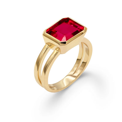 Warren Horizontal Ruby Ring in 14k Gold (July)