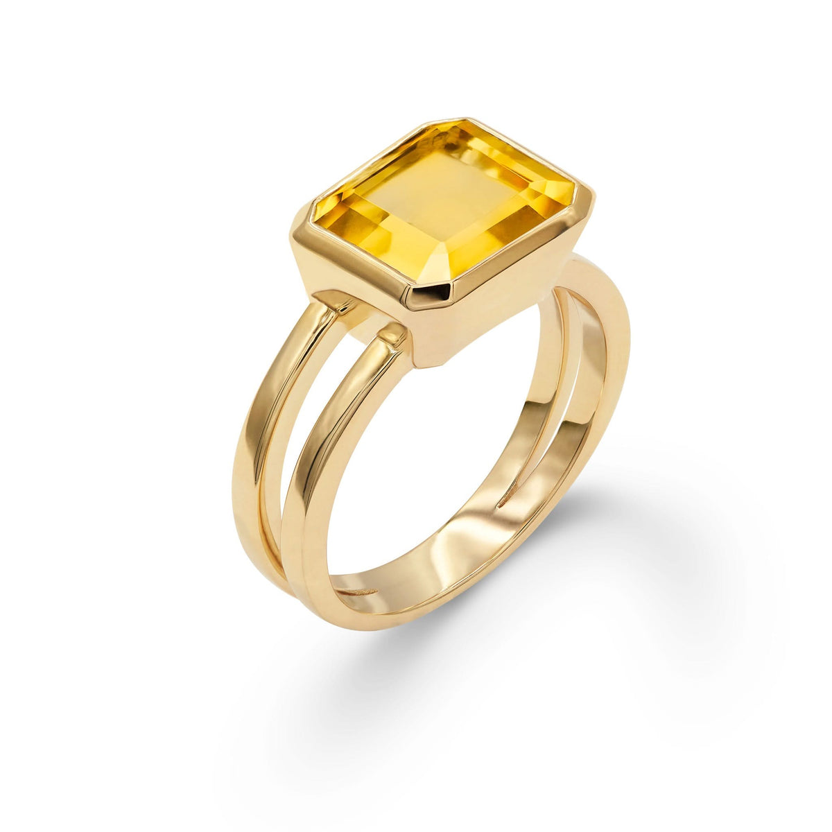 Warren Horizontal Citrine Ring in 14k Gold (November)