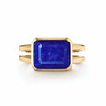 Warren Horizontal Lapis Ring in 14k Gold (September)