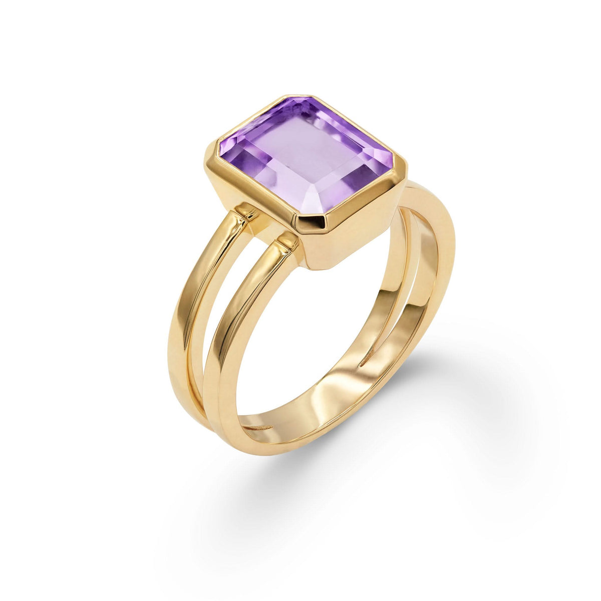 Warren Vertical Amethyst Ring in 14k Gold (February)