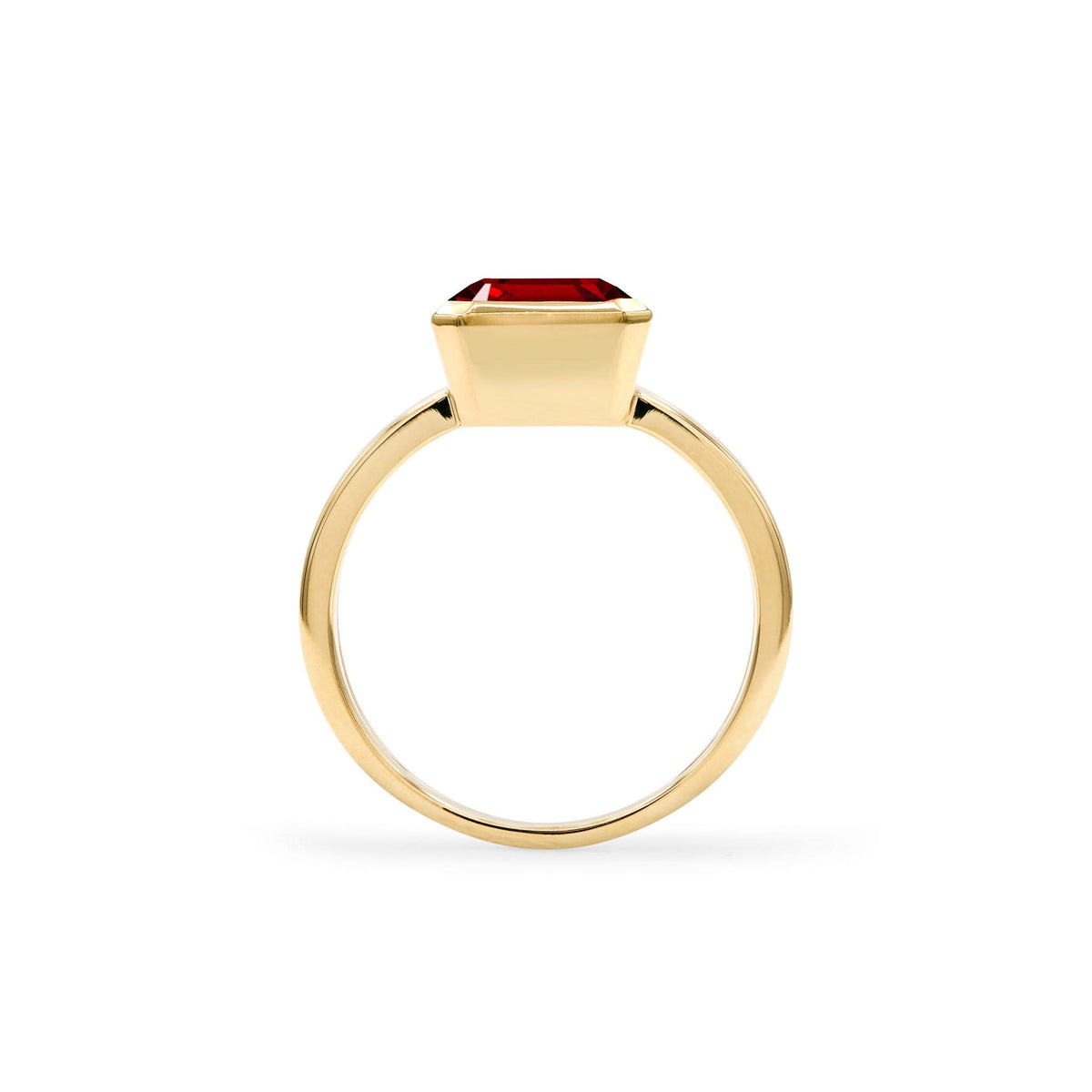 Warren Vertical Garnet Ring in 14k Gold (January)