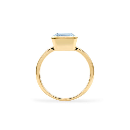 Warren Vertical Aquamarine Ring in 14k Gold (March)