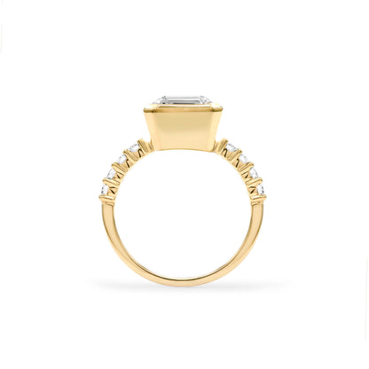 Warren Vertical Birthstone Ring with Accent Stones in 14k Gold