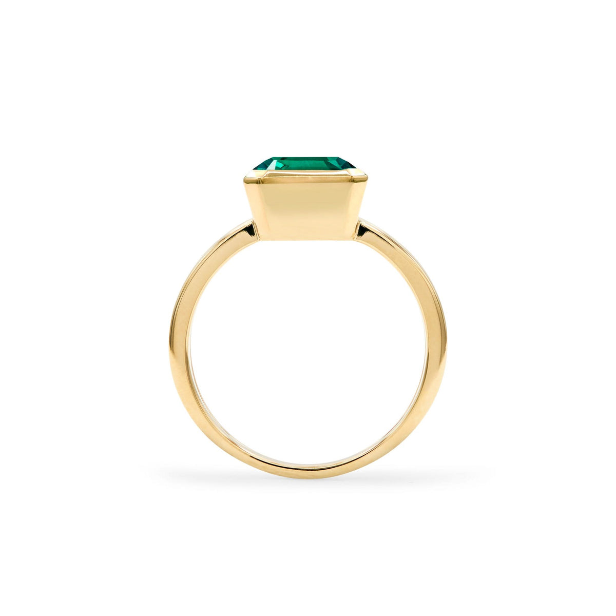 Warren Vertical Emerald Ring in 14k Gold (May)