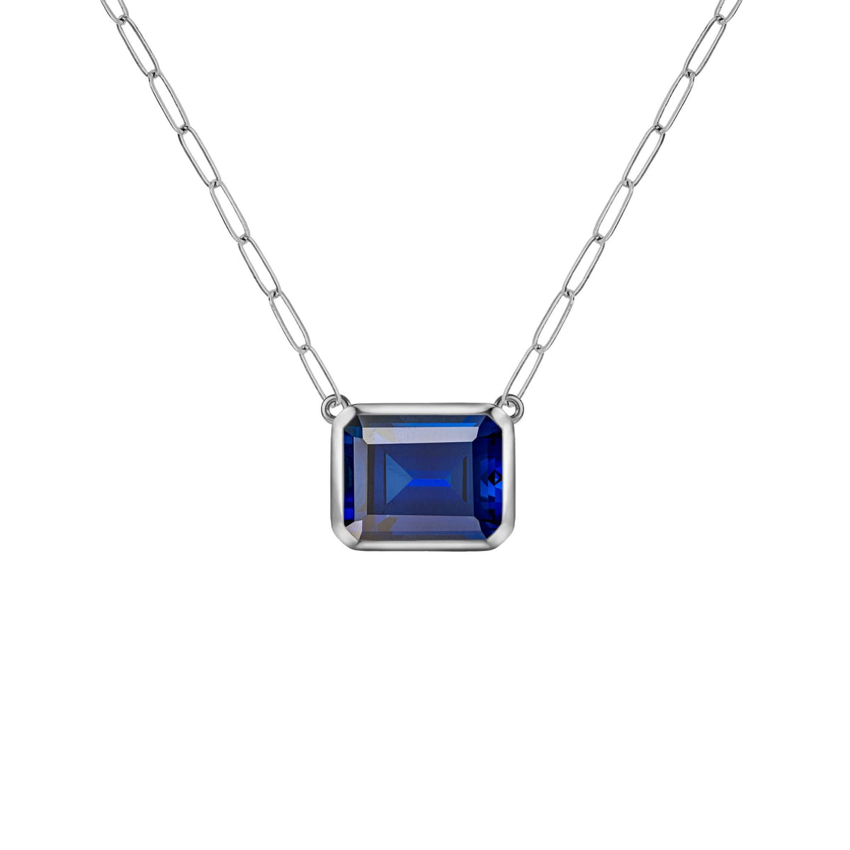 Warren Sapphire Necklace on Adelaide Mini Chain in 14k Gold (September)