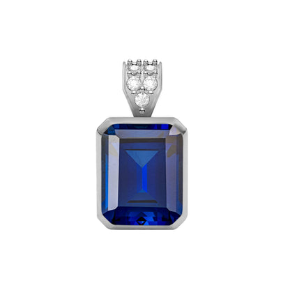 Warren Sapphire Pendant with Diamond Bail in 14k Gold (September)