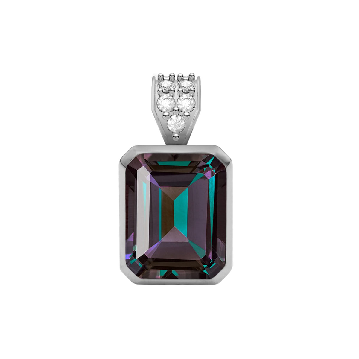 Warren Alexandrite Pendant with Diamond Bail in 14k Gold (June)