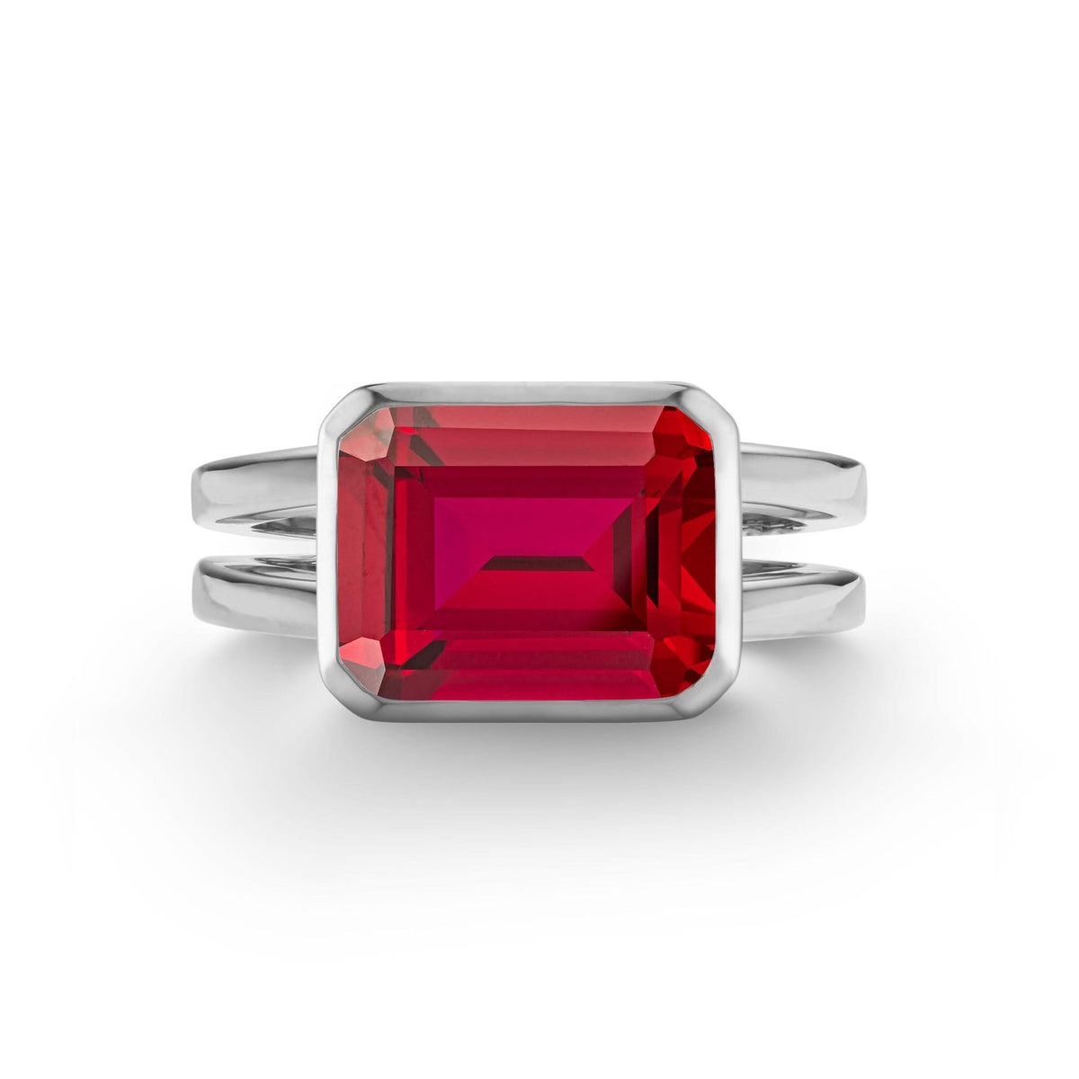 Warren Horizontal Ruby Ring in 14k Gold (July)