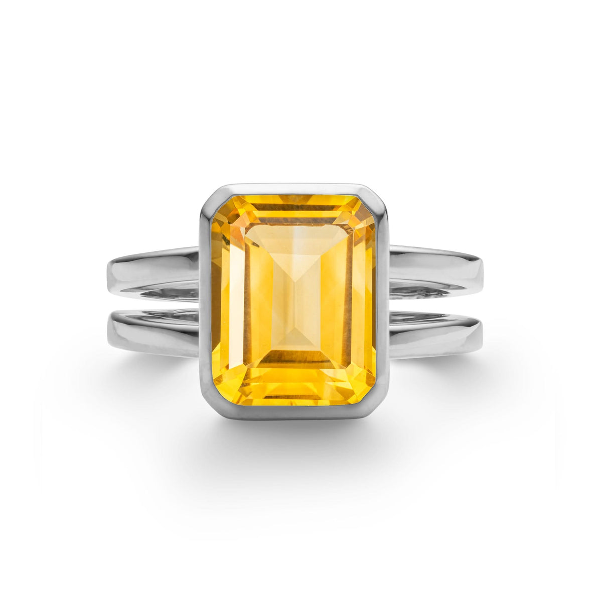 Warren Vertical Citrine Ring in 14k Gold (November)
