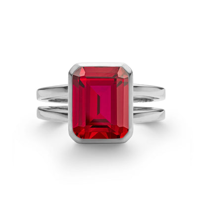 Warren Vertical Ruby Ring in 14k Gold (July)