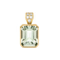 Warren Green Amethyst Pendant with Diamond Bail in 14k Gold (February)