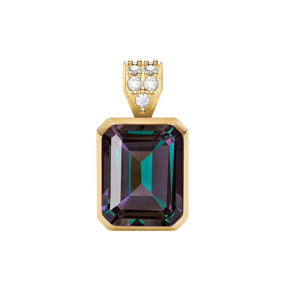 Warren Alexandrite Pendant with Diamond Bail in 14k Gold (June)