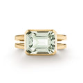 Warren Horizontal Green Amethyst Ring in 14k Gold (February)