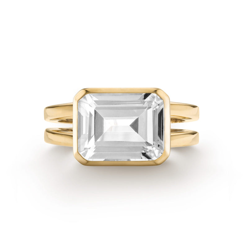 Warren Horizontal Birthstone Ring in 14k Gold