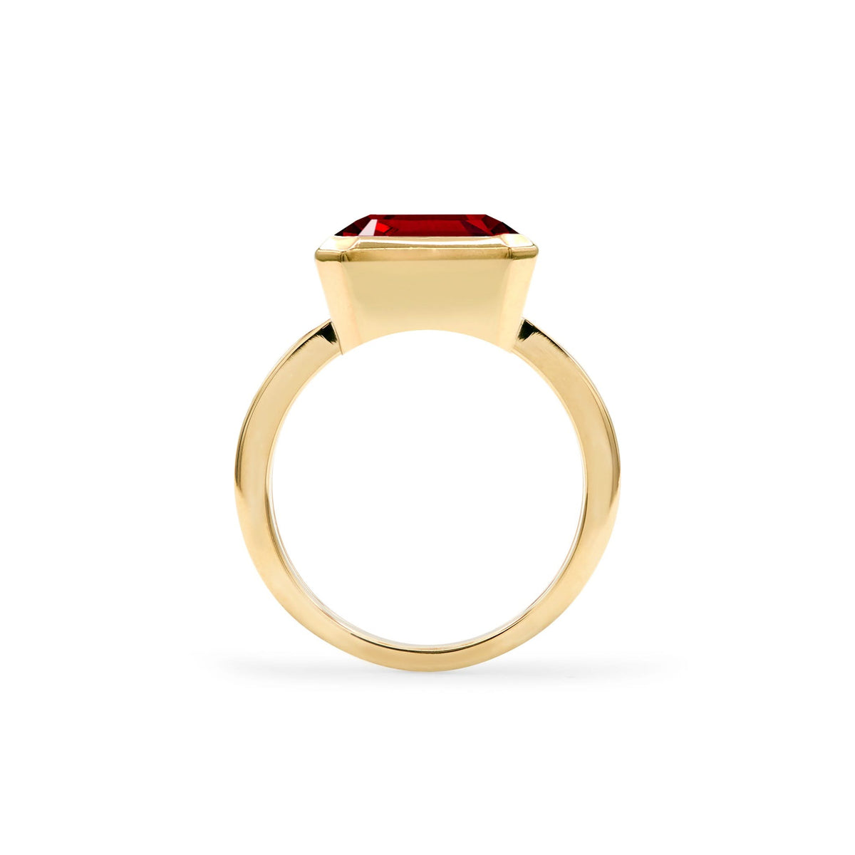 Warren Horizontal Garnet Ring in 14k Gold (January)