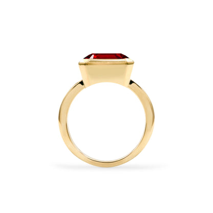 Warren Horizontal Garnet Ring in 14k Gold (January)