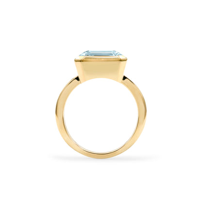 Warren Horizontal Nantucket Blue Topaz Ring in 14k Gold (December)