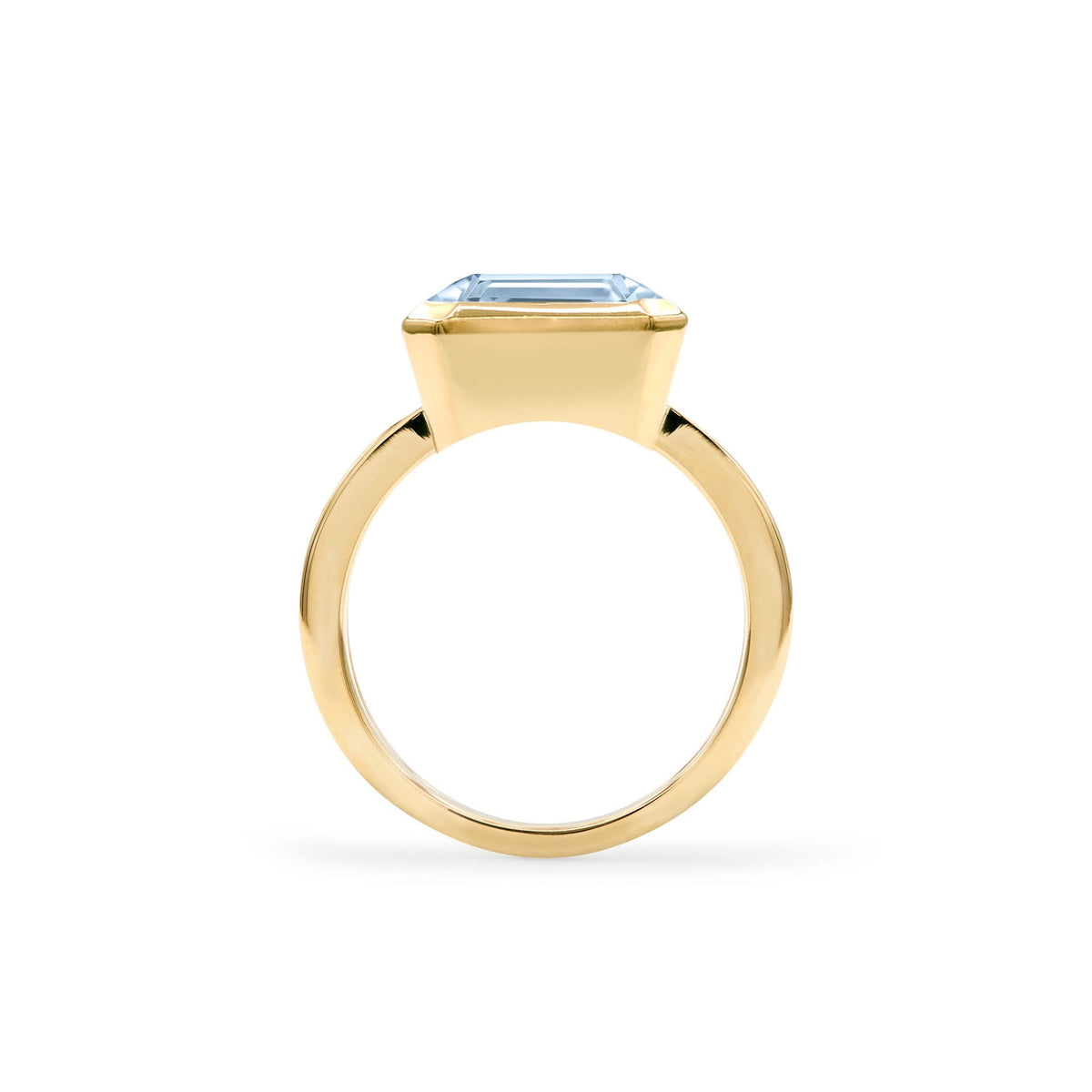 Warren Horizontal Aquamarine Ring in 14k Gold (March)