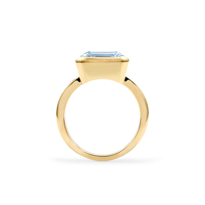 Warren Horizontal Aquamarine Ring in 14k Gold (March)