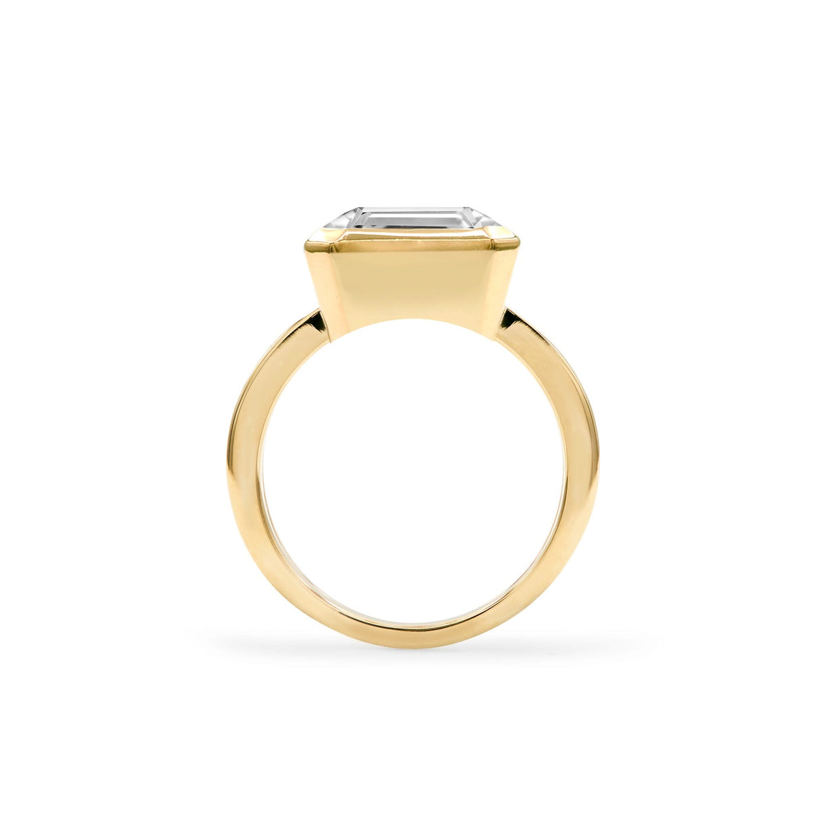 Warren Horizontal White Topaz Ring in 14k Gold (April)