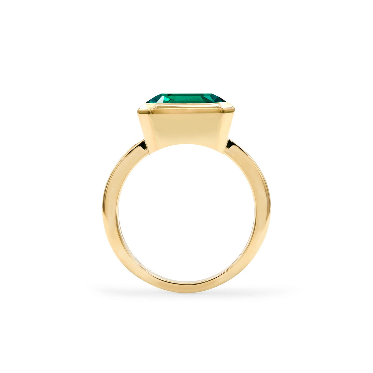 Warren Horizontal Emerald Ring in 14k Gold (May)