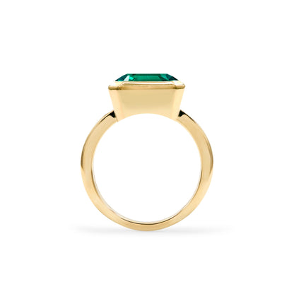 Warren Horizontal Emerald Ring in 14k Gold (May)