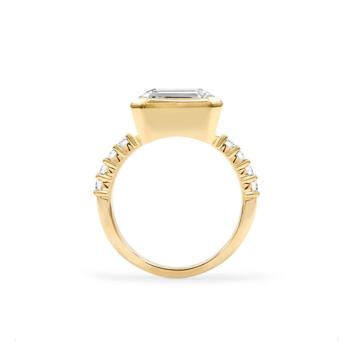 Warren Horizontal Birthstone Ring with Accent Stones in 14k Gold