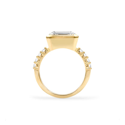 Warren Horizontal Birthstone Ring with Accent Stones in 14k Gold