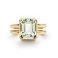 Warren Vertical Green Amethyst Ring in 14k Gold (February)