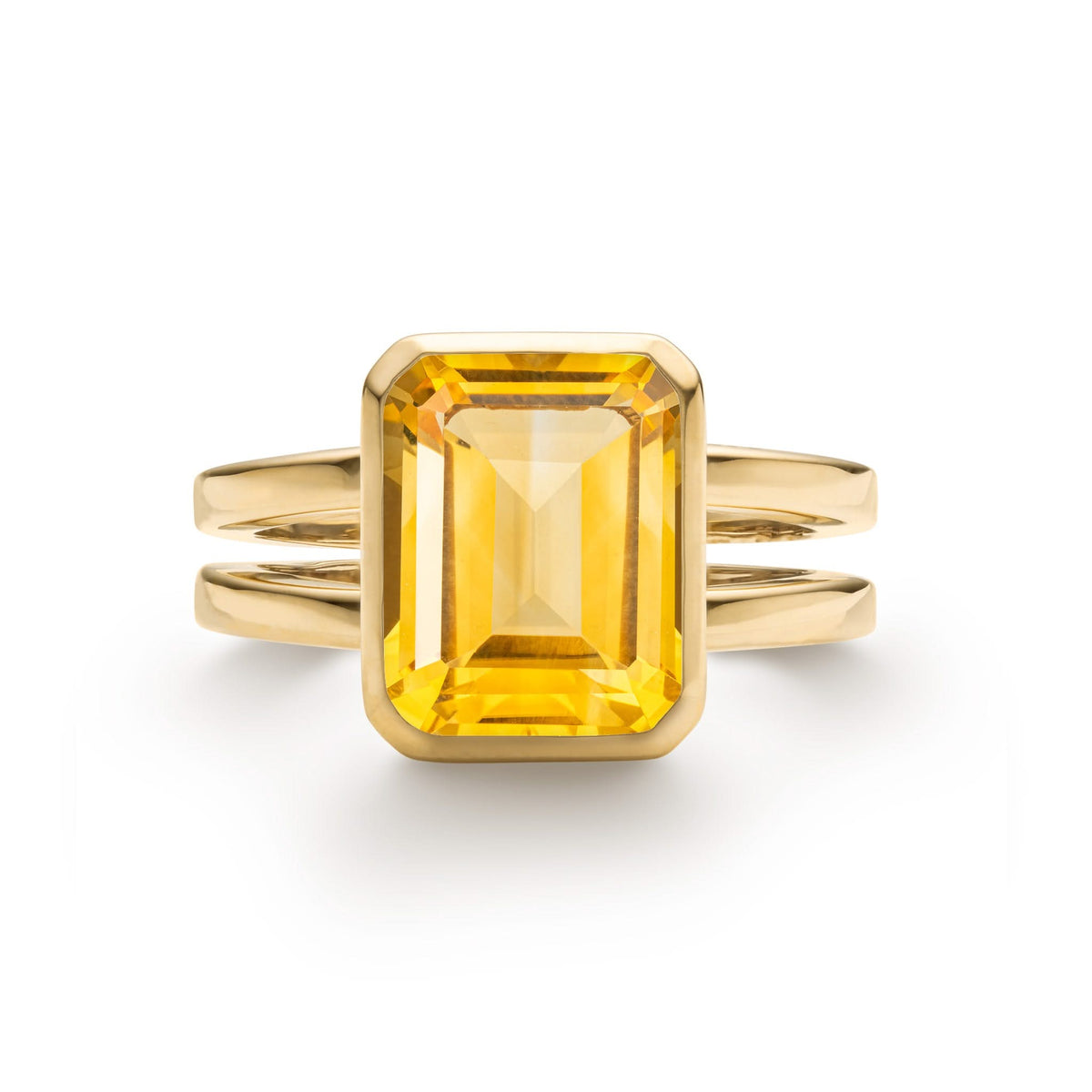 Warren Vertical Citrine Ring in 14k Gold (November)