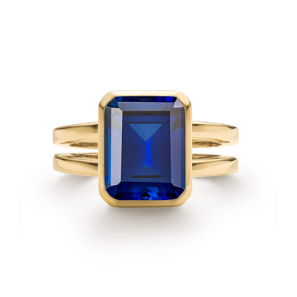 Warren Vertical Sapphire Ring in 14k Gold (September)