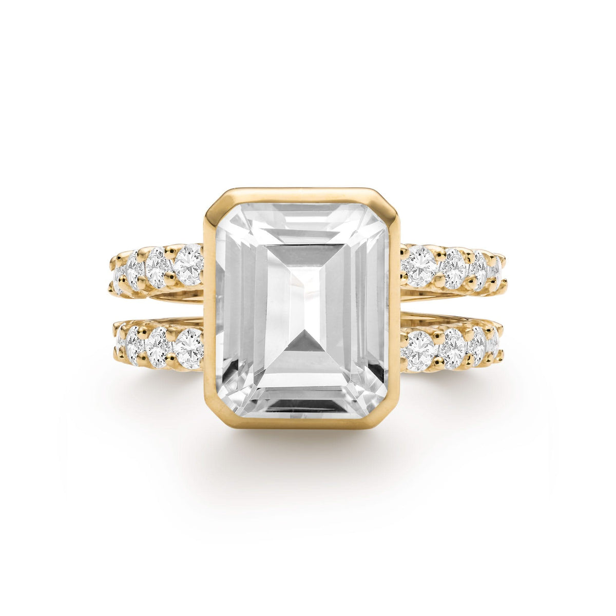 Warren Vertical Birthstone Ring with Accent Stones in 14k Gold