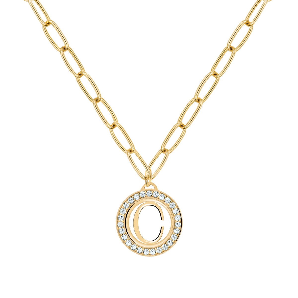 Letter & Aquamarine Pendant in 14k Gold (March)