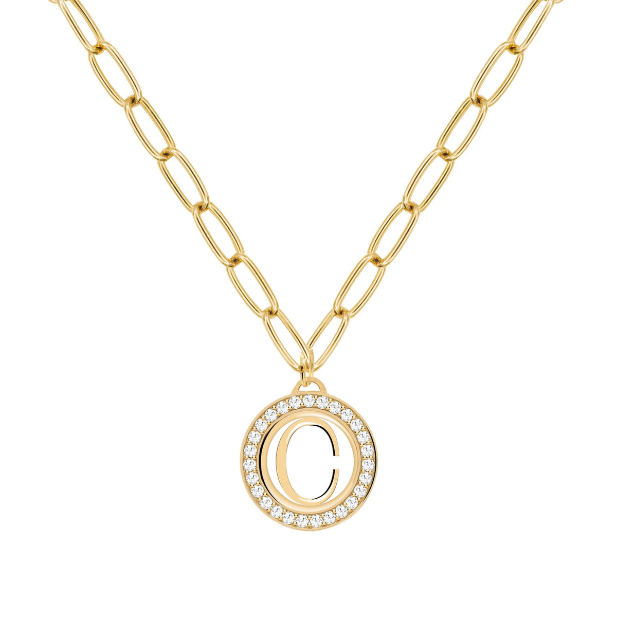 Letter & Diamond Pendant in 14k Gold (April)