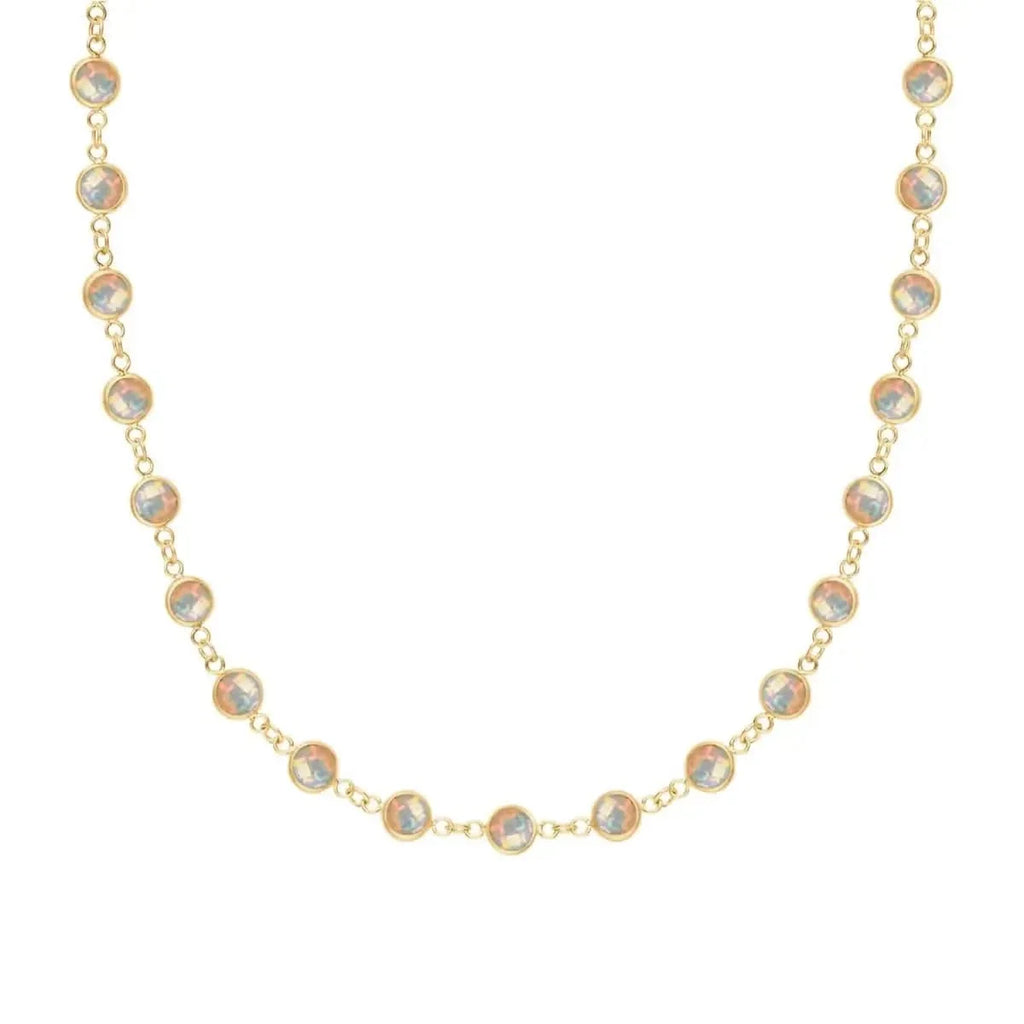 Newport Opal Necklace in 14k Gold (October)