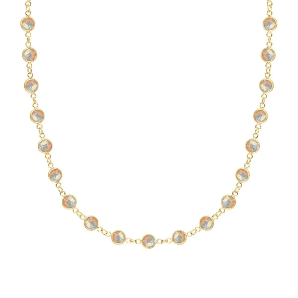 Newport Opal Necklace in 14k Gold (October)