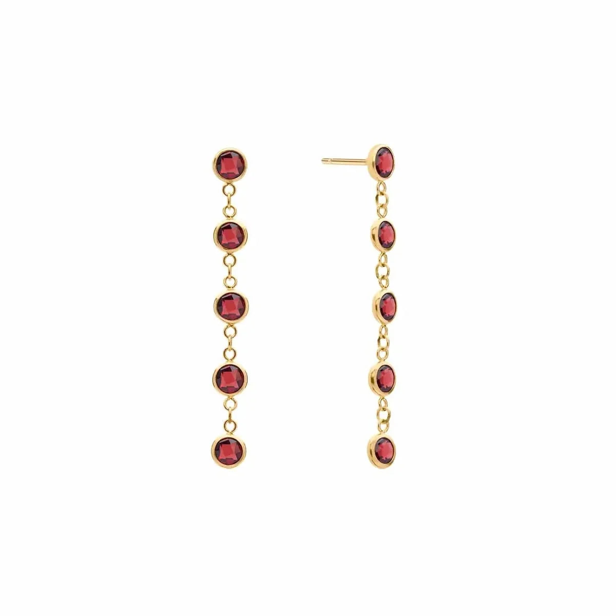 Newport Garnet Earrings in 14k Gold (January)