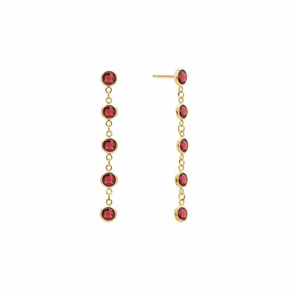 Newport Garnet Earrings in 14k Gold (January)