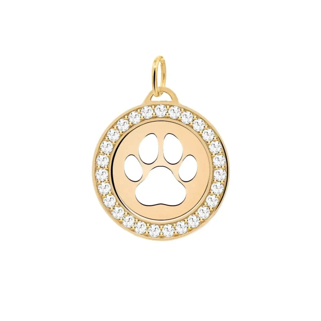 Paw & Diamond Pendant in 14k Gold (April)