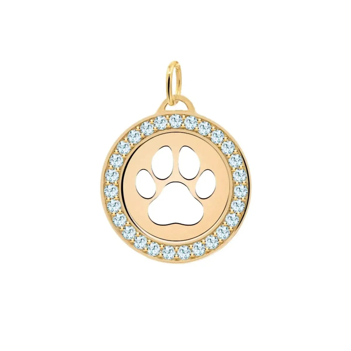 Paw & Nantucket Blue Topaz Pendant in 14k Gold (December)