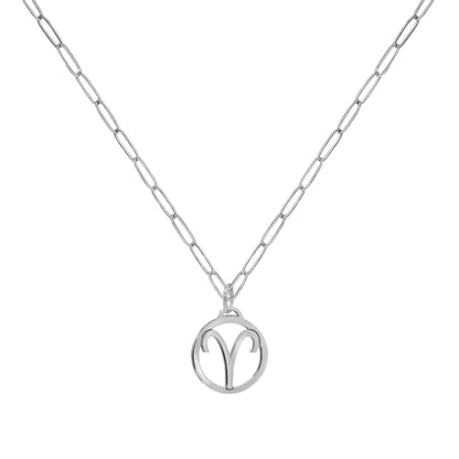 Flat Aries Pendant with Adelaide Mini Chain in 14k Gold