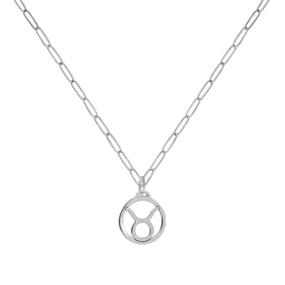 Flat Taurus Pendant with Adelaide Mini Chain in 14k Gold