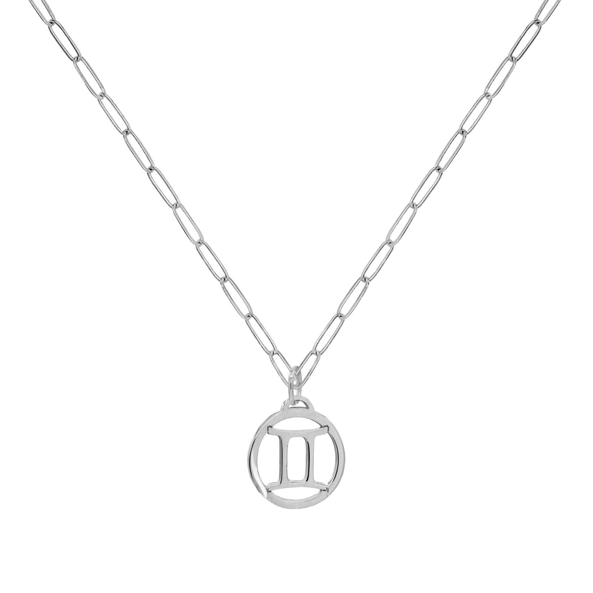Flat Gemini Pendant with Adelaide Mini Chain in 14k Gold